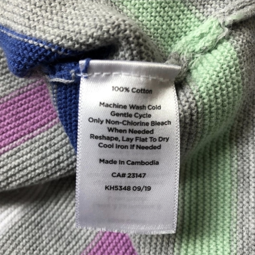Talbots Gray Multicolor Striped Sweater - Picture 6 of 7